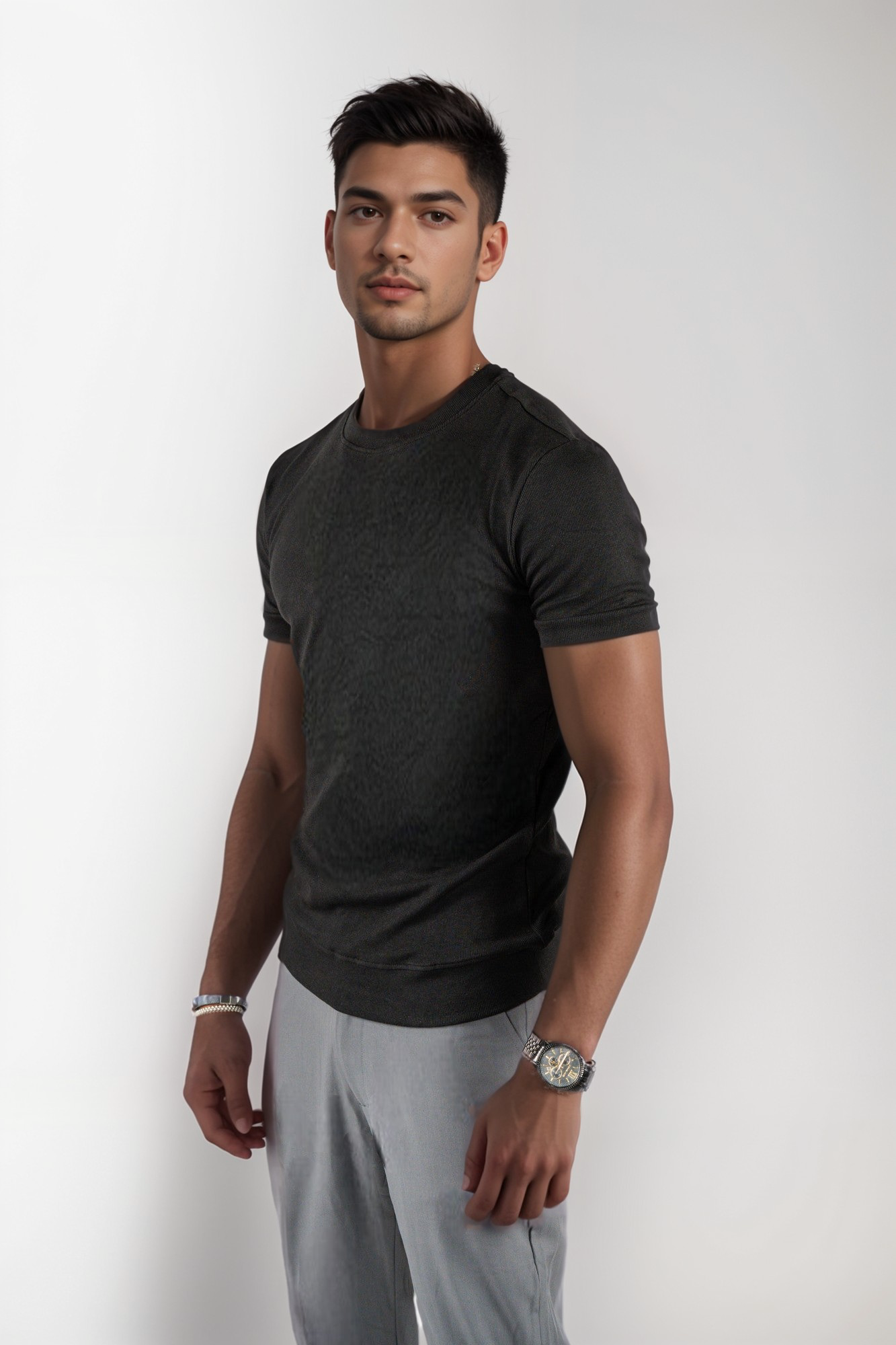 Muscle fit T-shirt BLACK