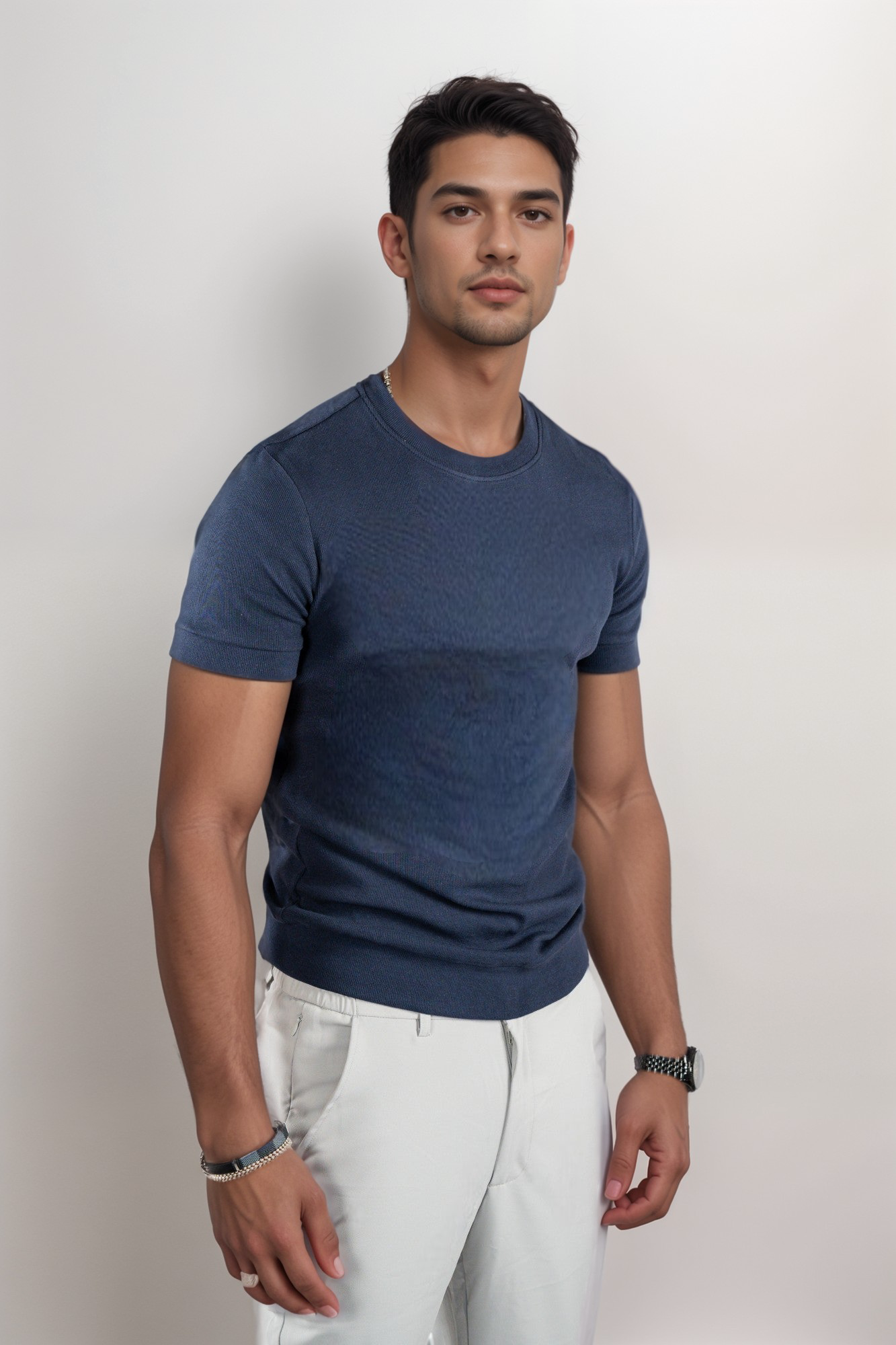 Muscle fit T-shirt NAVY