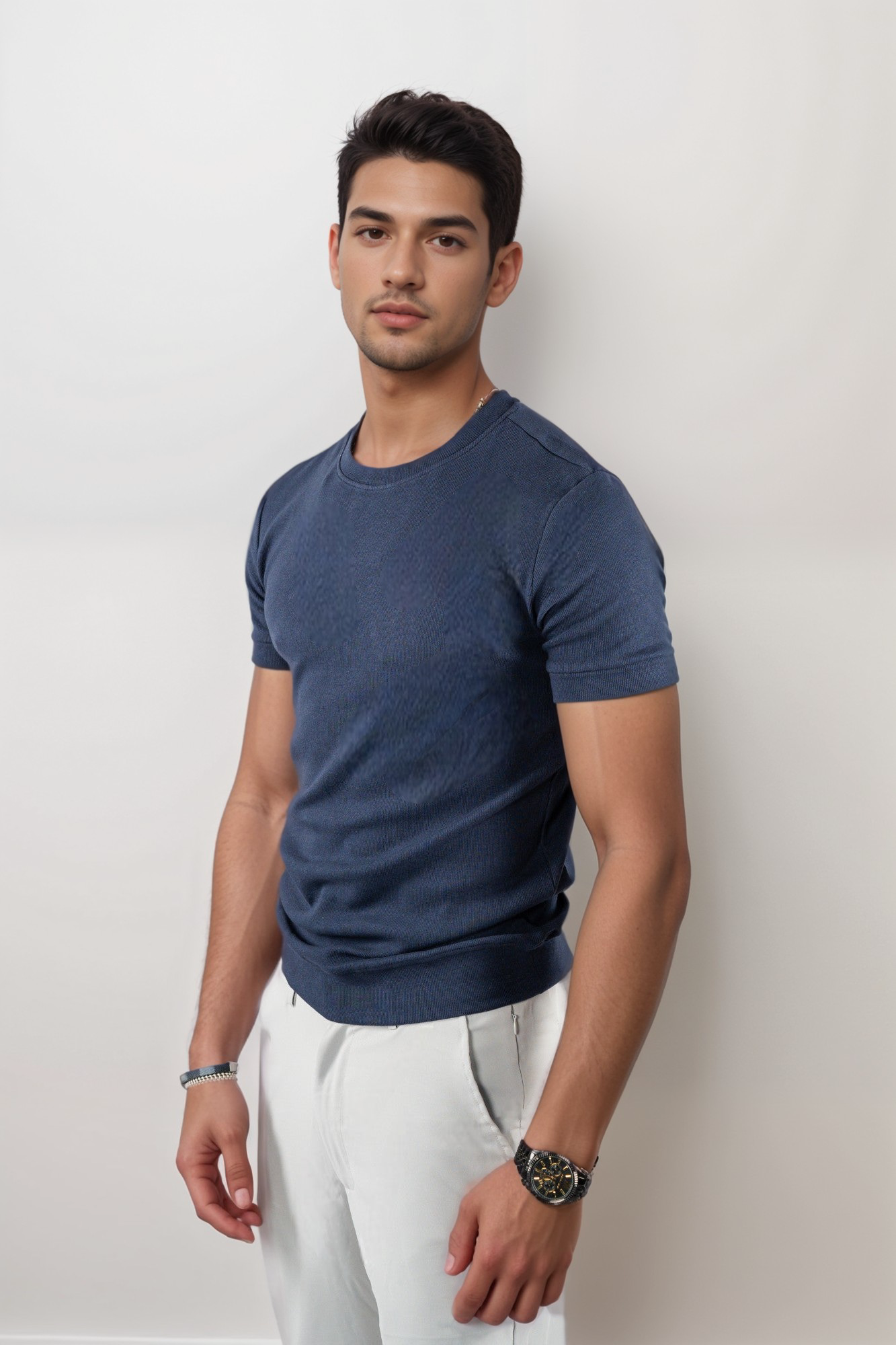 Muscle fit T-shirt NAVY